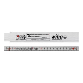 Wiha Gliedermaßstab Longlife® Plus Composite 2 m metrisch, 10 Glieder weiß
