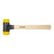 Wiha halfharde hamer Safety medium hard/medium hard met hickory houten steel, ronde slagkop-1