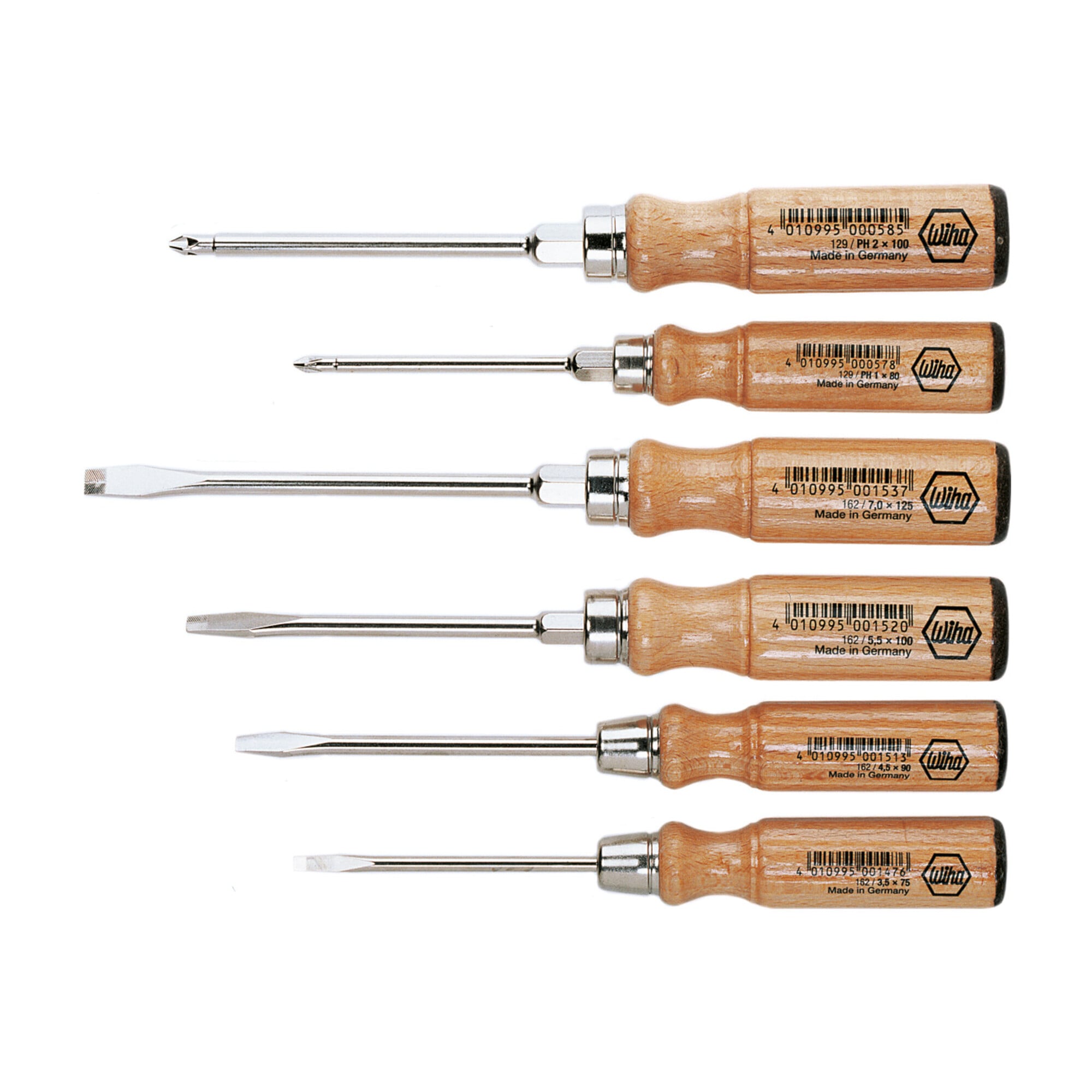 Wiha Holz-Schraubendreher Set Schlitz, Phillips 6-tlg.