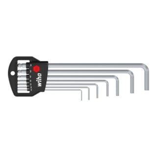 Wiha Jeu de clés mâles en étui Classic Six pans à tête sphérique 7 pcs, chromées mat (01416)