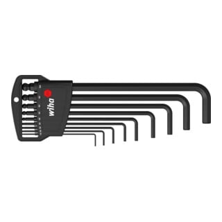 Wiha Jeu de clés mâles en étui Classic Six pans à tête sphérique, 9 pcs, oxydé noir (03879)