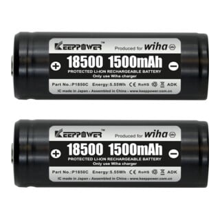 Wiha Jeu de piles18500 Li-Ion 2 pcs dans un coffret (41914)