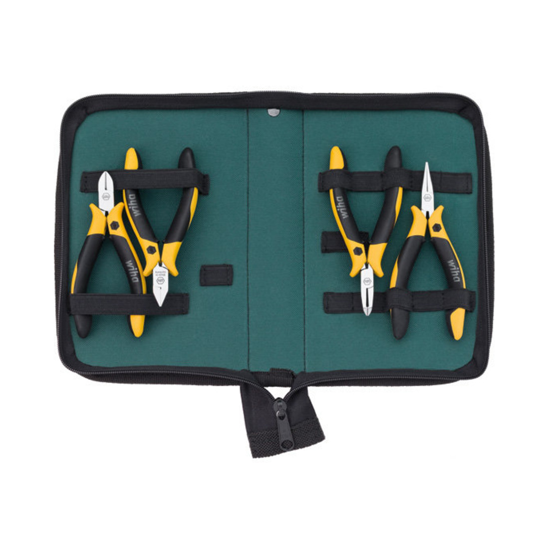 Wiha Jeu de pinces Professional ESD Pince coupante diagonale, pince coupante devant oblique, pince demi-ronde 4 pcs (33507)
