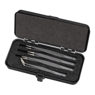Wiha Jeu de pincettes SMD Professional ESD mélangé 4 pcs (32349)
