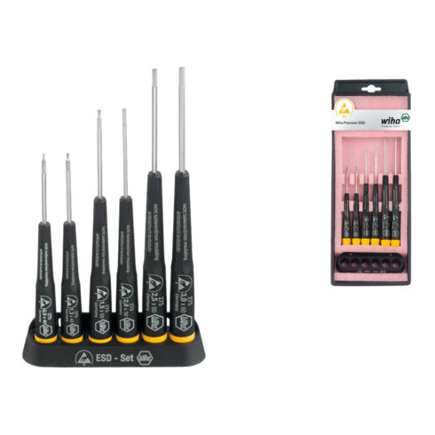 Wiha Jeu de tournevis Precision ESD Six pans 6 pcs (32278)