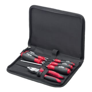 Wiha Jeu d'outils de mécanicien Tournevis, pinces universelles, 6 pcs dans une trousse (33970)