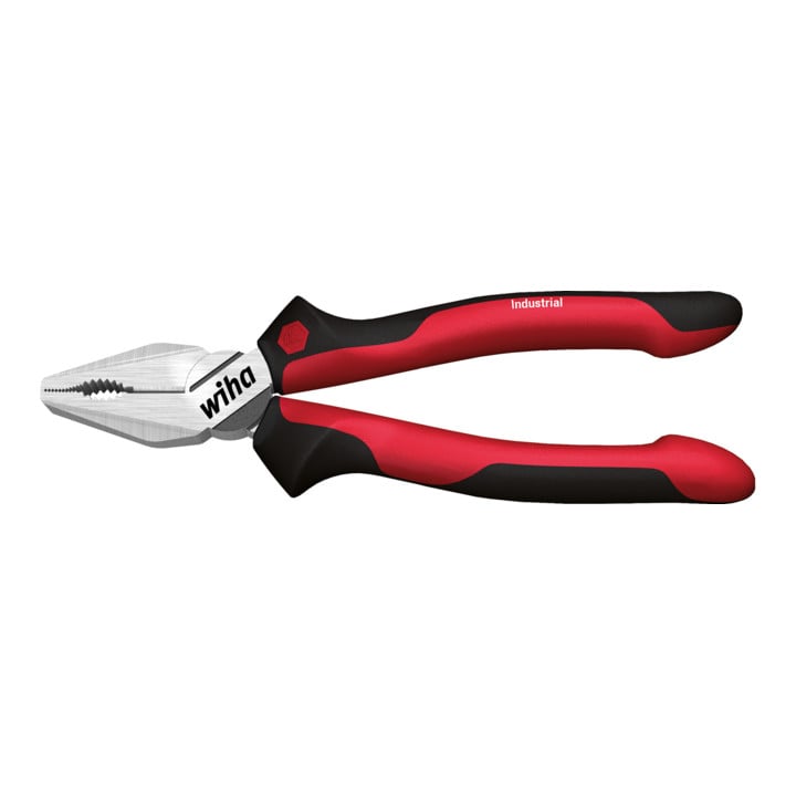Wiha Kombizange Industrial mit DynamicJoint® und OptiGrip mit extra langer Schneide in Blister 160 mm