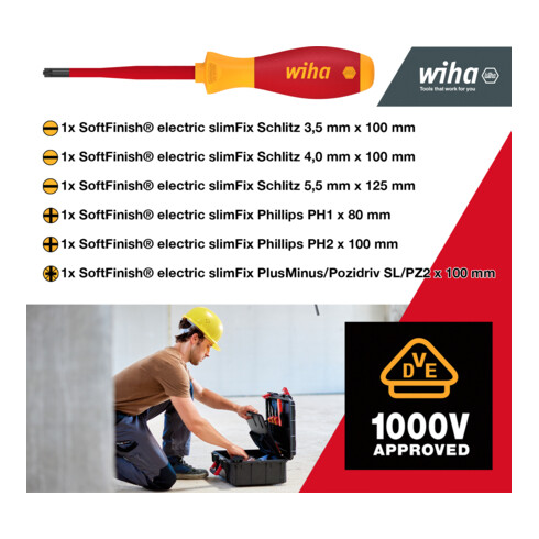 Wiha Lehrlingskoffer für Elektroinstallation 18-teilig VDE, gefüllt