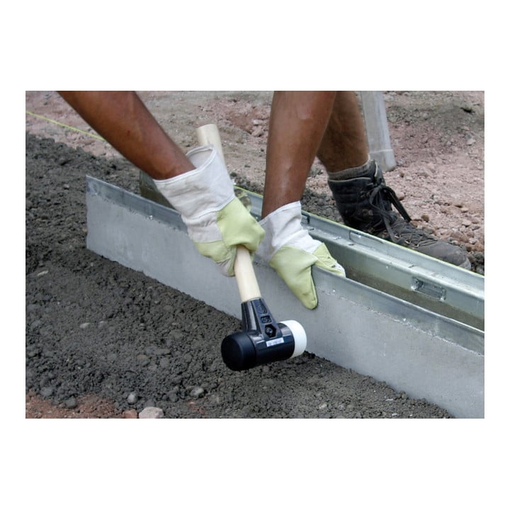 Wiha Massette à embout plastique sans rebond avec manche en hickory, embout de massette rond (02093) 30 mm
