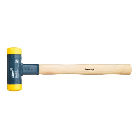 Wiha Massette à embout plastique sans rebond avec manche en hickory, embout de massette rond (02095) 40 mm