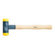 Wiha Massette à embout plastique sans rebond avec manche en hickory, embout de massette rond (02099) 70 mm-1
