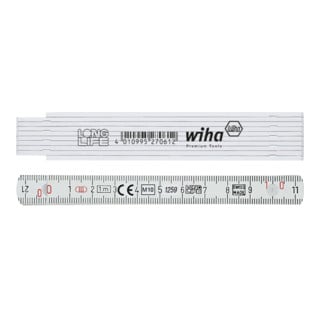 Wiha Mètre pliant Longlife® 1 m métrique, 10 branches (27061) jaune