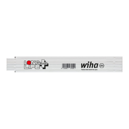 Wiha Mètre pliant Longlife® Plus 2 m métrique, 10 branches (27059) blanc