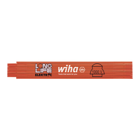 Wiha Metro pieghevole per elettricisti Longlife® 2 m metrico, 10 maglie