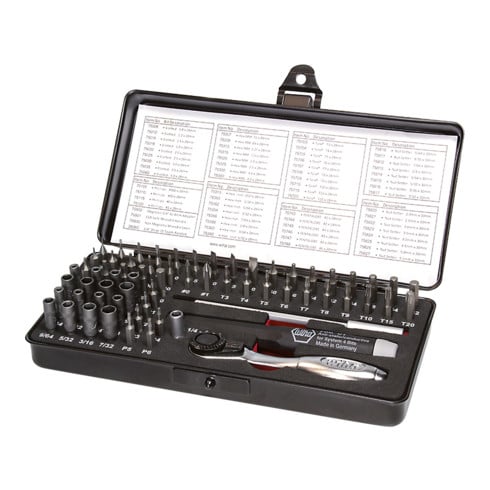 Wiha micro bit set, ESD, gemengd, 65 delig