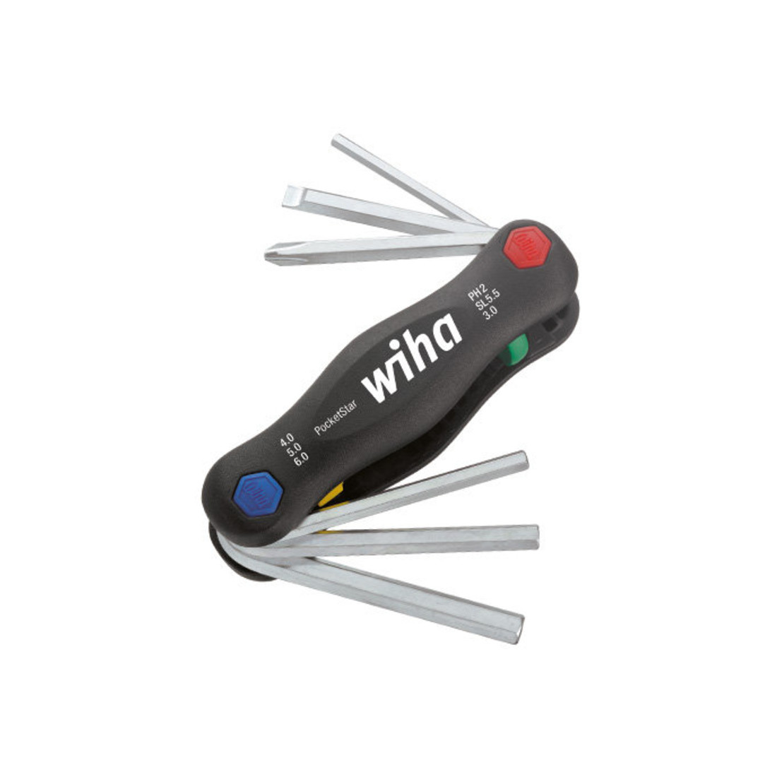 Wiha Multitool PocketStar® Schlitz, Phillips, Innensechskant 6-tlg. in Blister