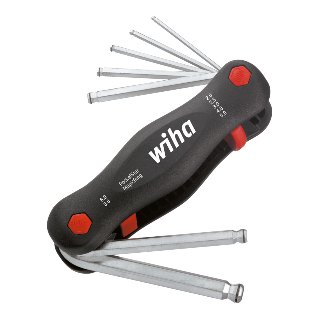 Wiha Multitool PocketStar® Sechskant-Kugelkopf MagicRing® 7-tlg. in Blister
