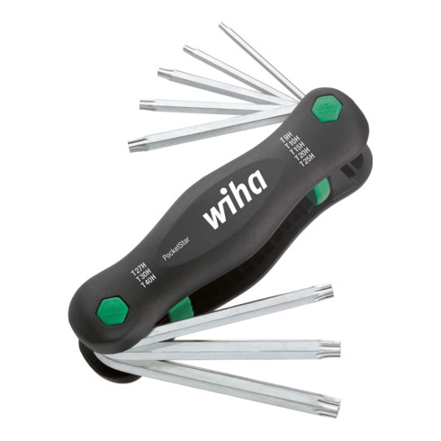 Wiha Multitool PocketStar TORX® Tamper Resistant (avec perçage), 8 pcs, version SB avec suspension à perforation européenne (25166)