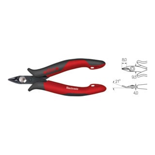 Wiha Pince coupante diagonale Electronic Tête très étroite, pointue sans flanc (26812) 128 mm