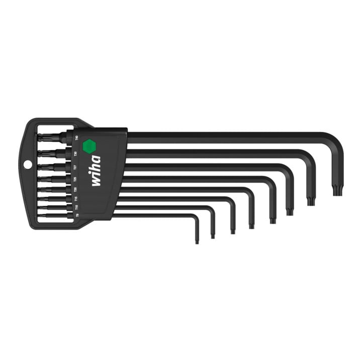 Wiha pinsleutelset in Classic houder TX kogelkop 8 dlg. zwart oxide in blisterverpakking