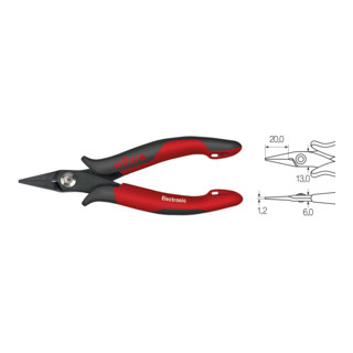 Wiha Pinza a becchi d'ago Elettronica stretta, testa corta modello diritto 150mm