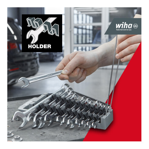 Wiha Ring-Gabelschlüssel Set 13-tlg. inkl. Halter 6/7/8/9/10/11/12/13/14/17/19/22 (45321)
