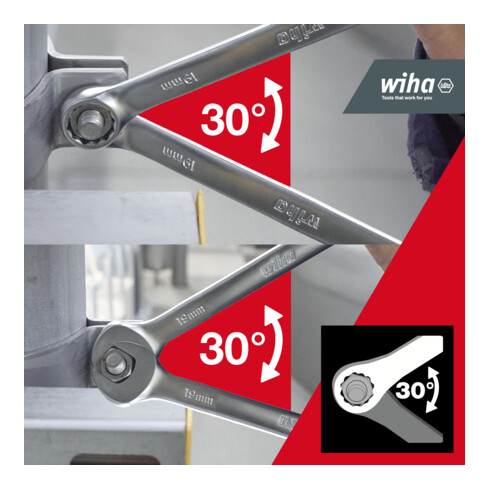 Wiha Ring-Gabelschlüssel Set 13-tlg. inkl. Halter 6/7/8/9/10/11/12/13/14/17/19/22 (45321)