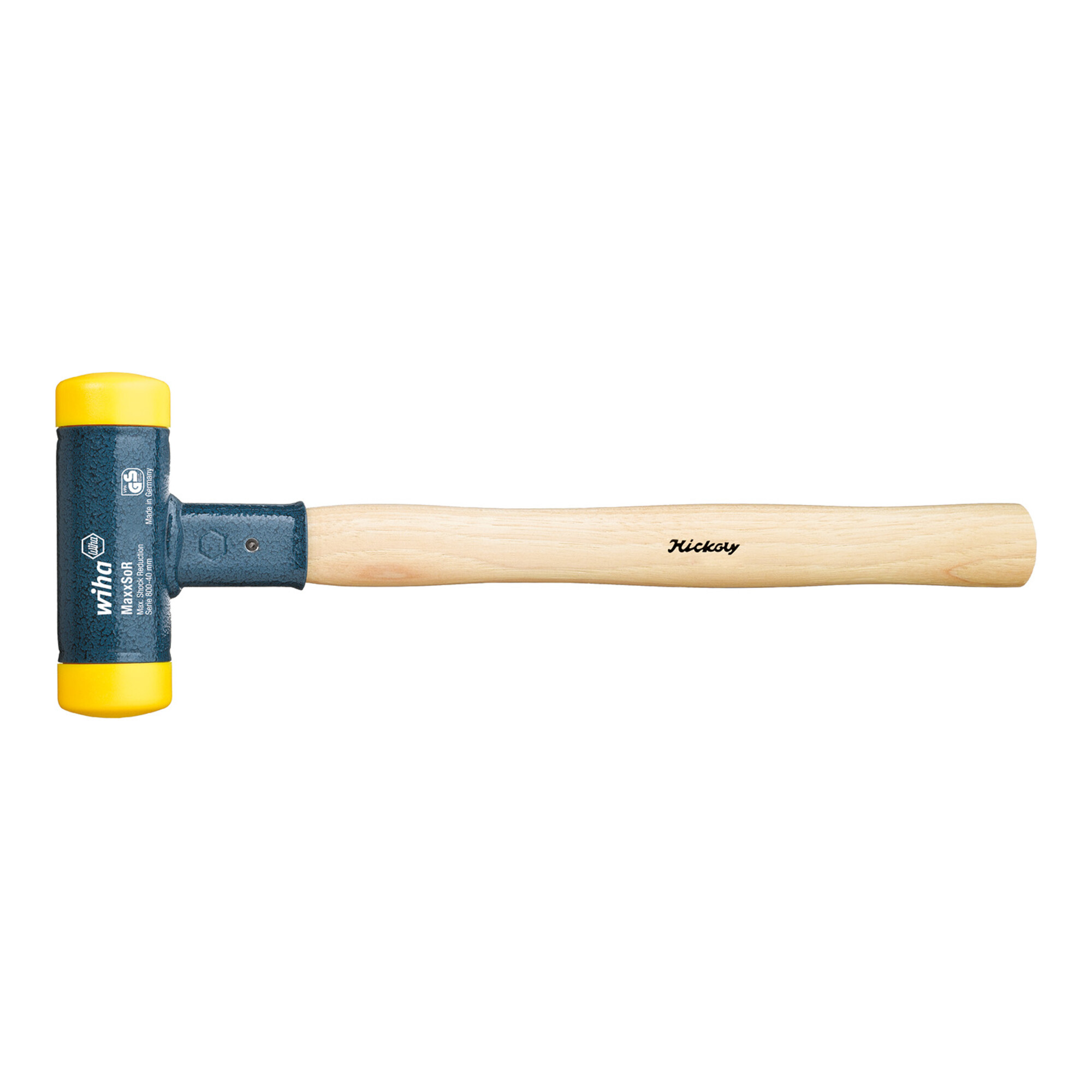 Wiha Schonhammer rückschlagfrei mit Hickory-Holzstiel, Rund-Schlagkopf 60 mm