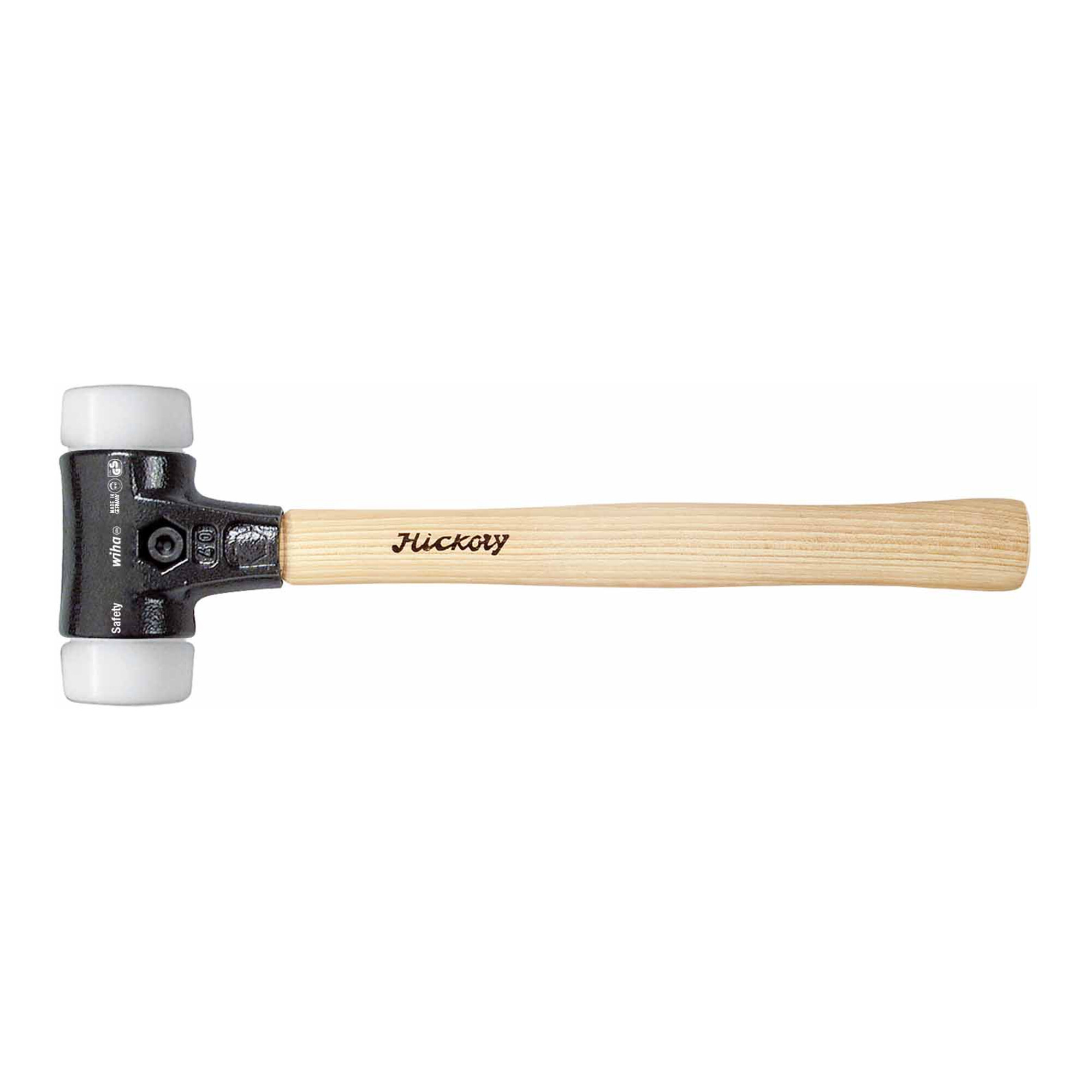 Wiha Schonhammer Safety sehr hart/sehr hart mit Hickory-Holzstiel, Rund-Schlagkopf 60 mm