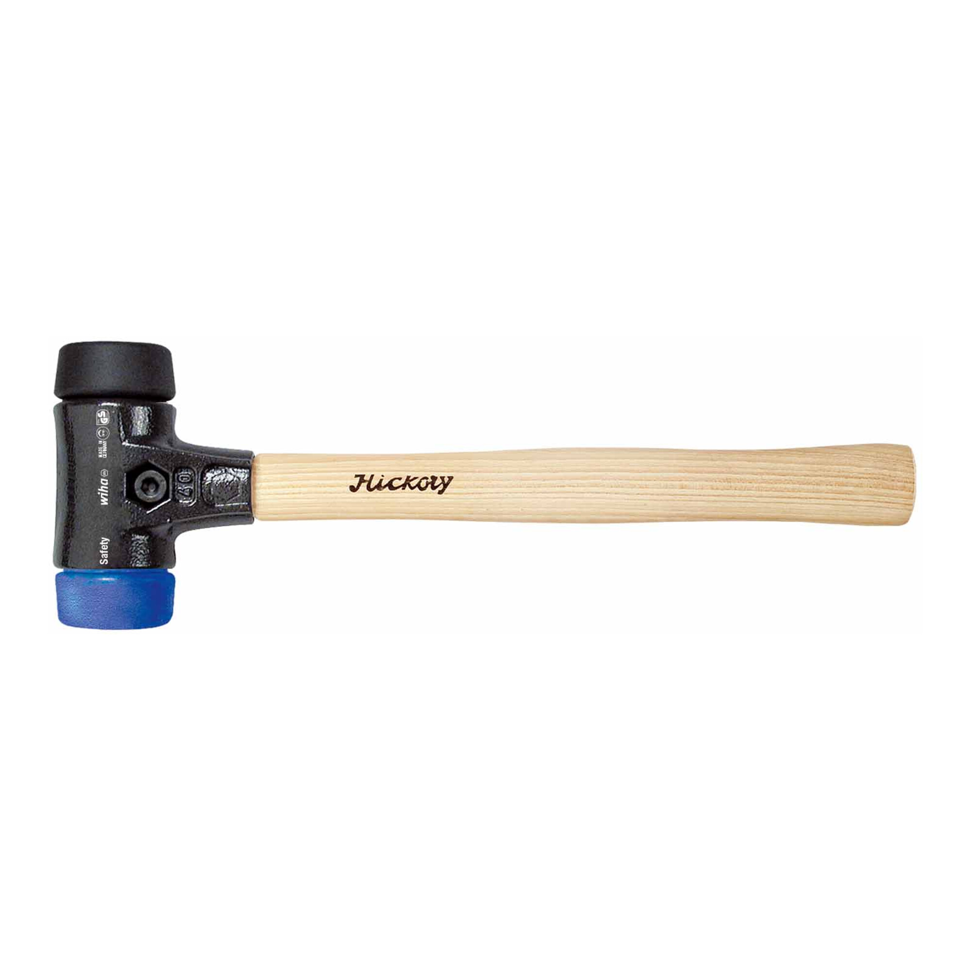 Wiha Schonhammer Safety weich/mittelweich mit Hickory-Holzstiel, Rund-Schlagkopf 40 mm