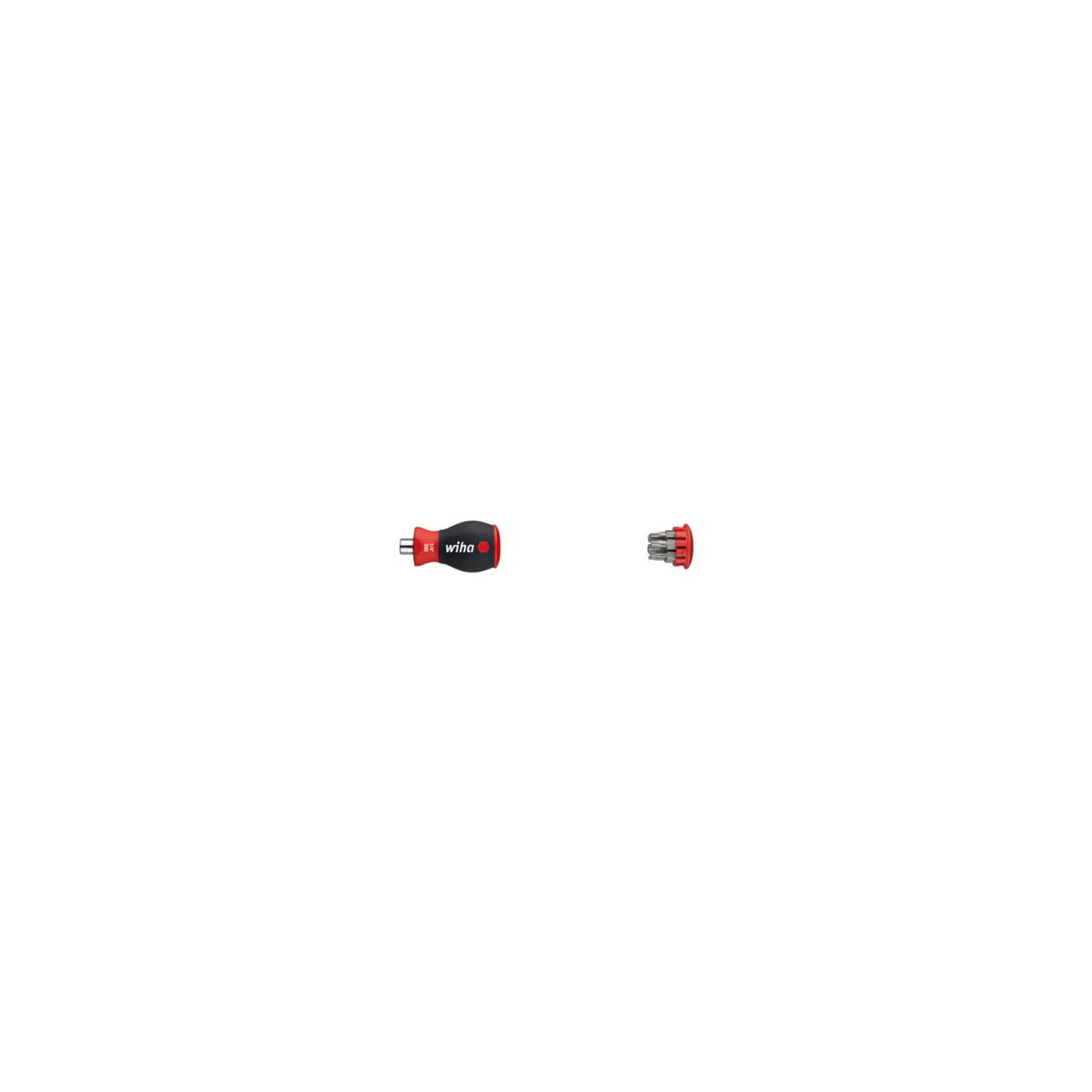 Wiha Schraubendreher mit Bit Magazin magnetisch TX mit 6 Bits, Stubby, 1/4" in Blister