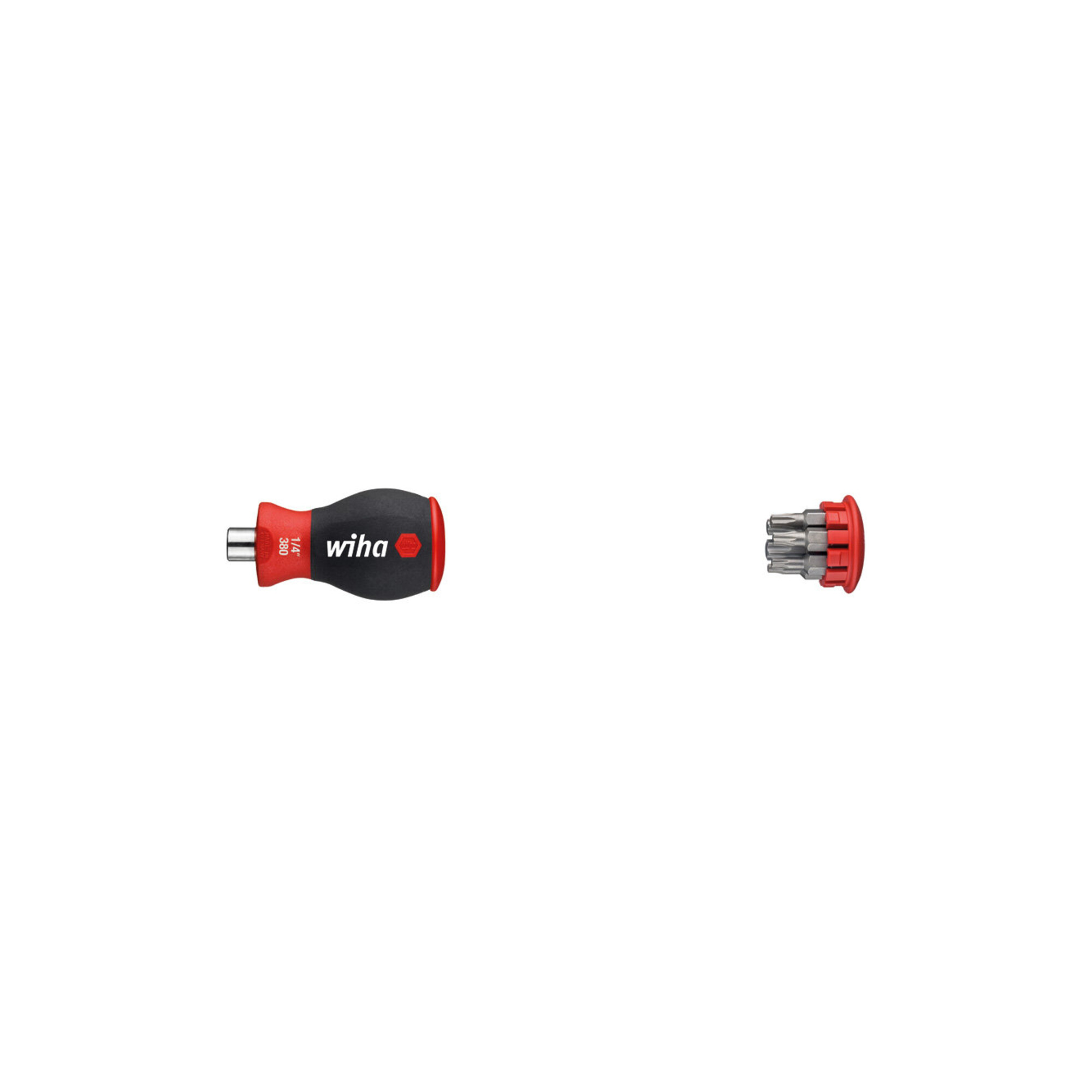 Wiha Schraubendreher mit Bit Magazin magnetisch TX mit 6 Bits, Stubby, 1/4"