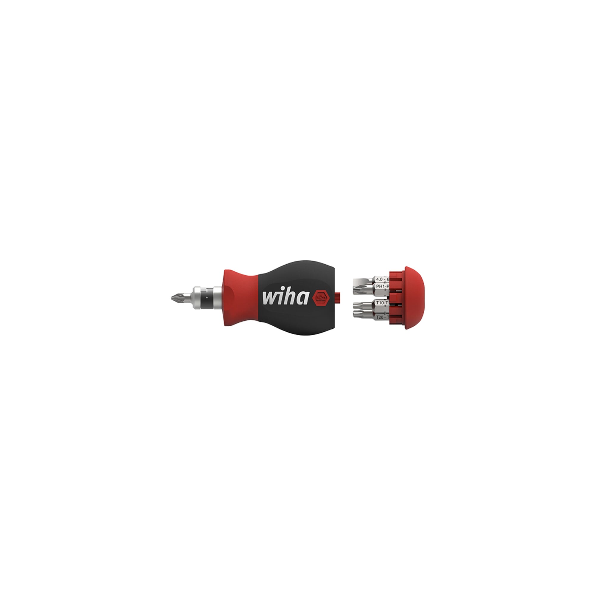 Wiha Schraubendreher mit Bit Magazin Stubby gemischt mit 7 Doppelbits 1/4 Zoll