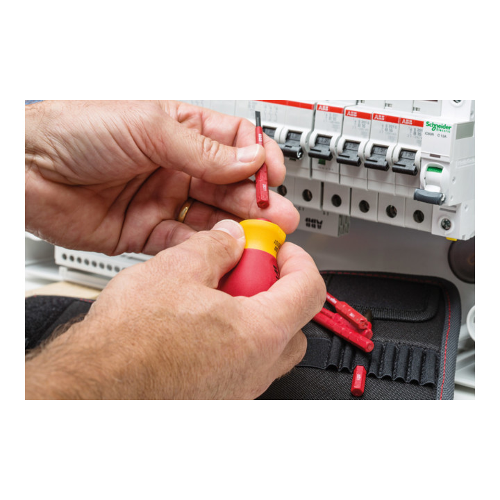 Wiha Schraubendreher mit Bithalter Set SoftFinish® electric slimVario® Stubby 4-tlg.