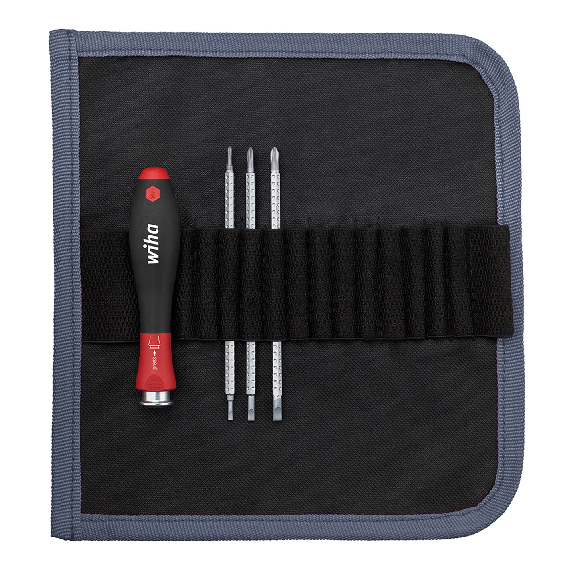 Wiha Schraubendreher mit Wechselklingen Set SYSTEM 4 Schlitz, Phillips, Außensechskant 4-tlg.
