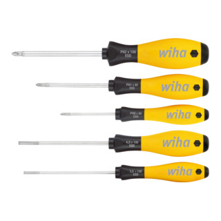 Wiha Schraubendreher Set SoftFinish® ESD Schlitz, Phillips 5-tlg.