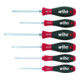 Wiha Schraubendreher Set SoftFinish® Schlitz, Phillips 6-tlg. mit Sechskantansatz