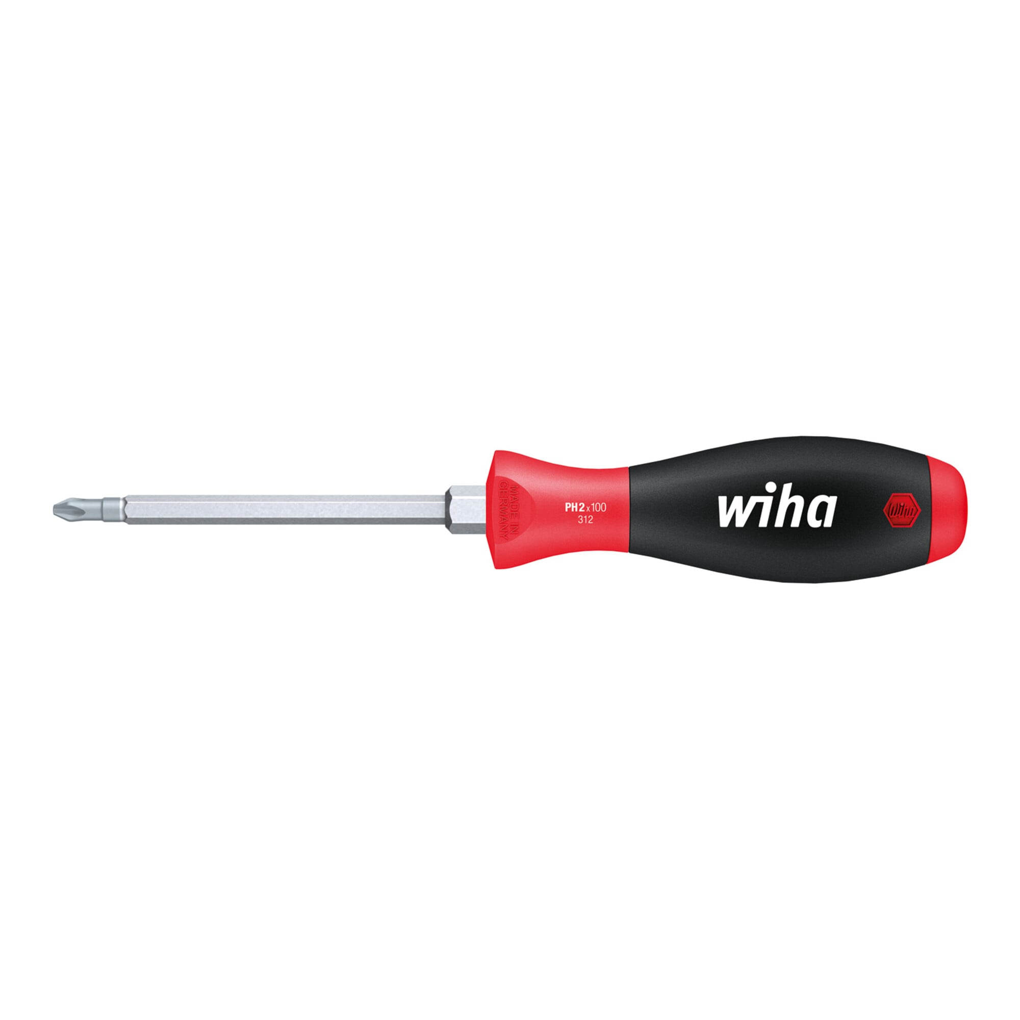Wiha Schraubendreher SoftFinish Phillips mit Sechskantklinge und Sechskantansatz PH3 x 150 mm