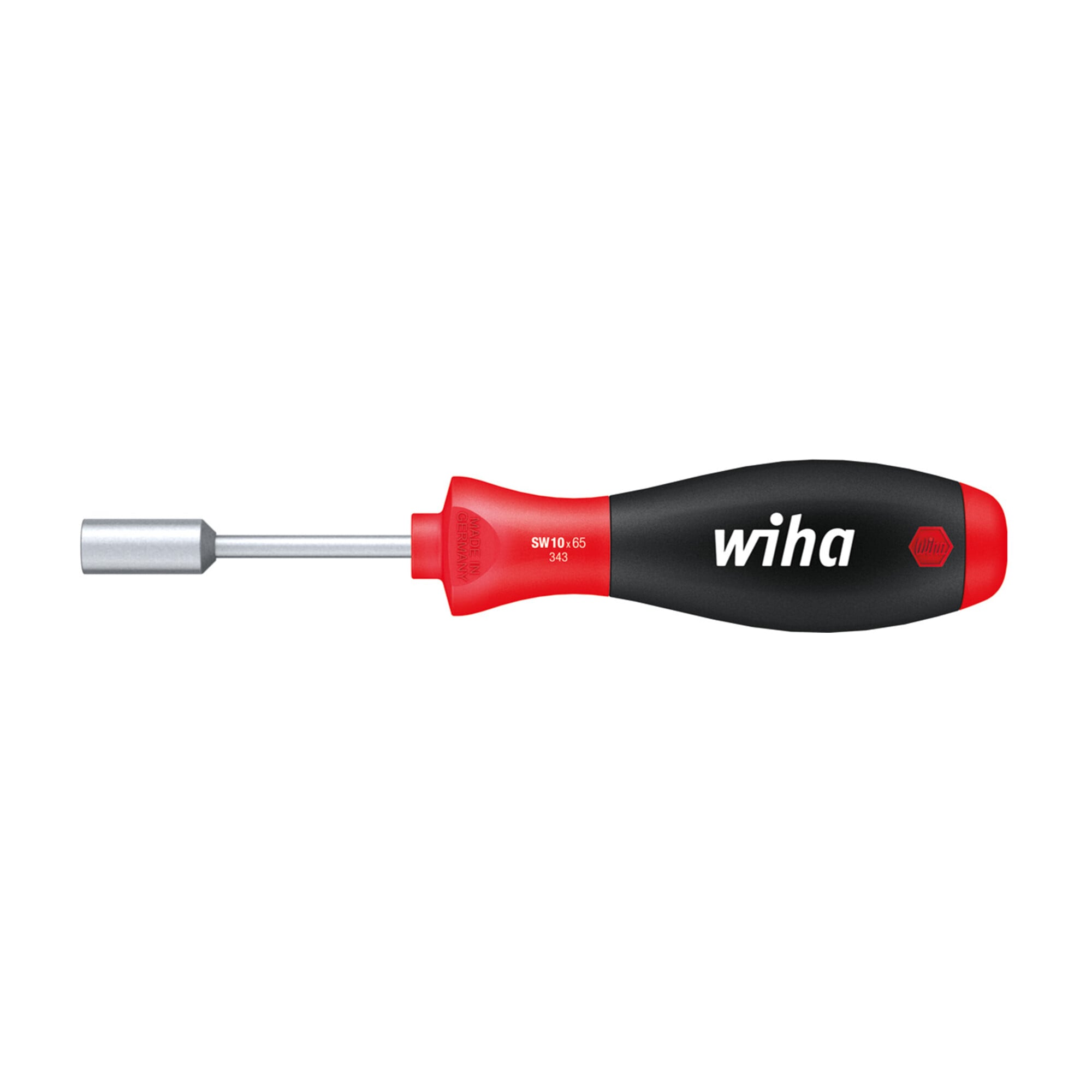 Wiha Schraubendreher SoftFinish Sechskant-Steckschlüssel mit kurzer Rundklinge 5,5 mm x 65 mm