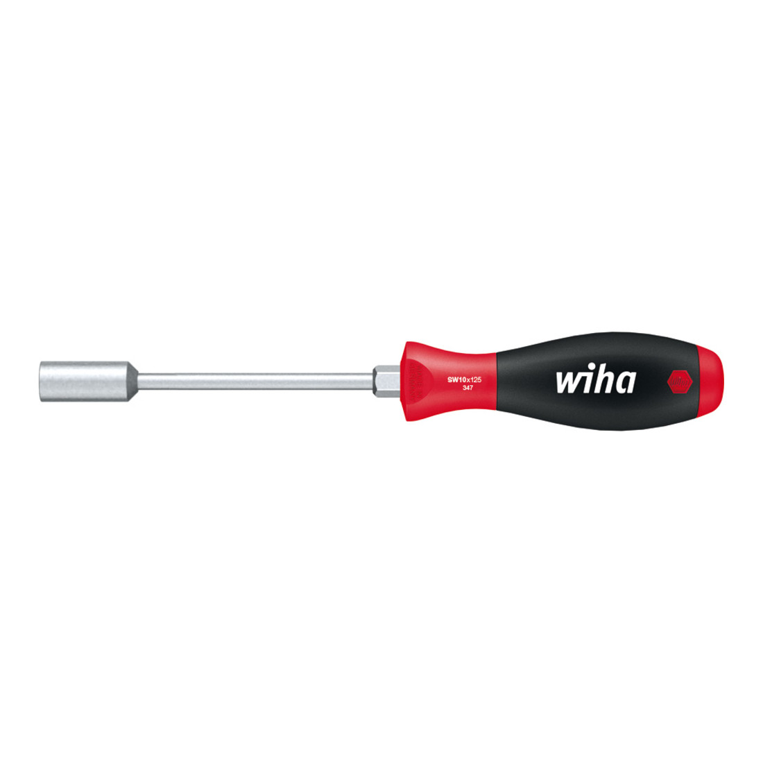 Wiha Schraubendreher SoftFinish® Sechskant-Steckschlüssel, Zoll-Ausführung mit Rundklinge und Sechskantansatz 1/4 mm x 125 mm