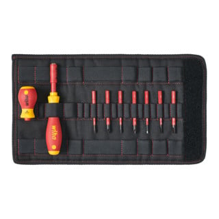 Wiha Schraubendreher und Bit Set slimVario® Schlitz, Phillips, Pozidriv 9-tlg. in Tasche