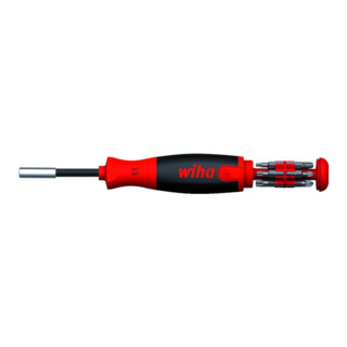 Wiha schroevendraaier met bitmagazijn LiftUp 25 magnetisch gemengd met 12 bits sleuf 5,5 PH2 PZ1 PZ2 PZ3 T15 T20 T25 T30 Binnenzeskant 3 4 5, 1/4"