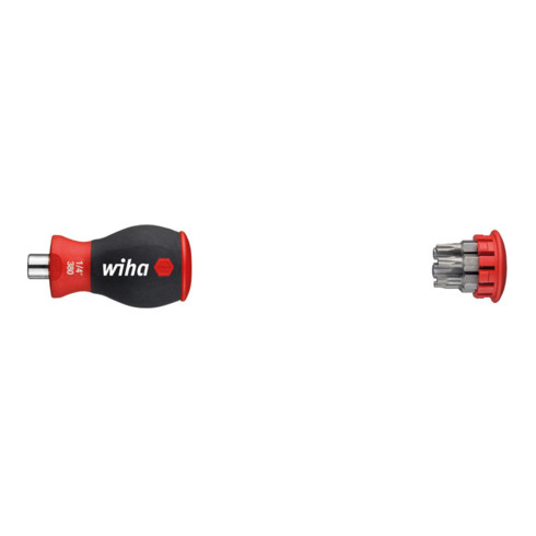 Wiha schroevendraaier met bitmagazijn magnetische TX met 6 bits, Stubby, 1/4"