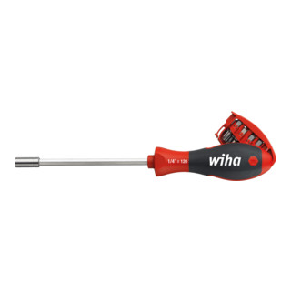 Wiha schroevendraaier met bitmagazijn magnetische TX met 8 bits, 1/4"