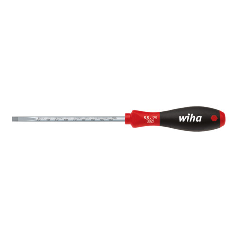 Wiha schroevendraaier SoftFinish® sleuf met ronde kling en gelaserde mm-schaal 4,0 mm x 100 mm