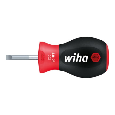 Wiha Schroevendraaier SoftFinish® Slot met kort rond blad, Stubby 8,0 mm x 25 mm