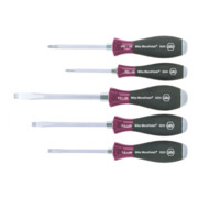 Wiha schroevendraaierset MicroFinish® sleuf, kruiskop met doorlopende zeskantige kling en massief stalen kap 5 dlg.