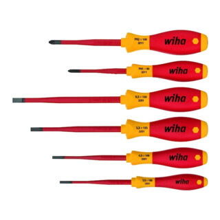 Wiha schroevendraaierset SoftFinish® electric slimFix slot, Phillips 6 dlg