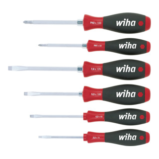 Wiha schroevendraaierset SoftFinish® sleuf, Phillips 6 dlg. met binnenzeskant