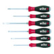 Wiha schroevendraaierset SoftFinish® sleuf, Phillips 6 dlg. met doorlopende zeskantige kling en massief stalen kap